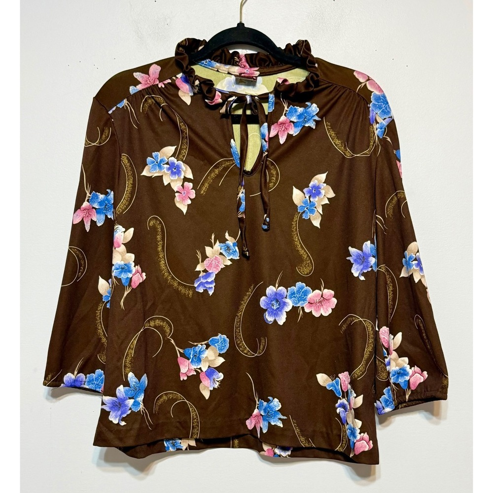 Vintage Laurente Floral‎ Boho Chic Top Women Size M Feminine Edge Soft Girl